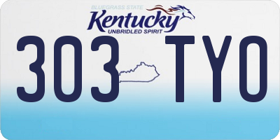 KY license plate 303TYO