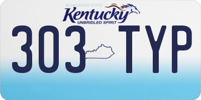 KY license plate 303TYP