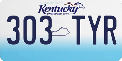 KY license plate 303TYR