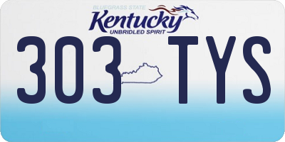 KY license plate 303TYS