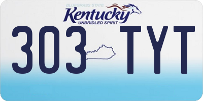 KY license plate 303TYT
