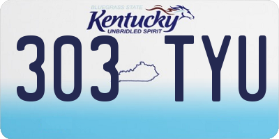 KY license plate 303TYU