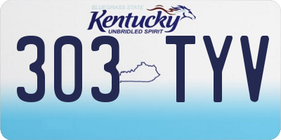 KY license plate 303TYV
