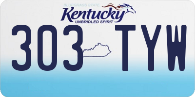 KY license plate 303TYW
