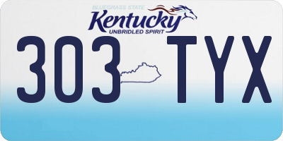 KY license plate 303TYX