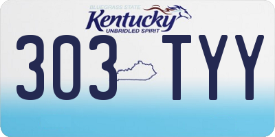 KY license plate 303TYY