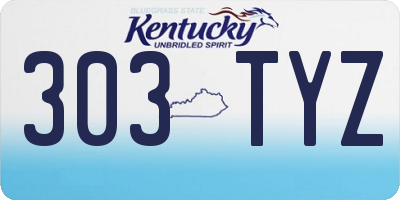 KY license plate 303TYZ