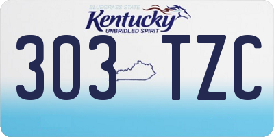 KY license plate 303TZC