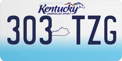 KY license plate 303TZG