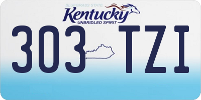 KY license plate 303TZI