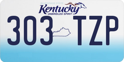 KY license plate 303TZP
