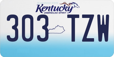 KY license plate 303TZW