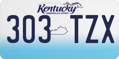 KY license plate 303TZX