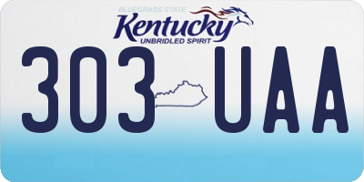 KY license plate 303UAA