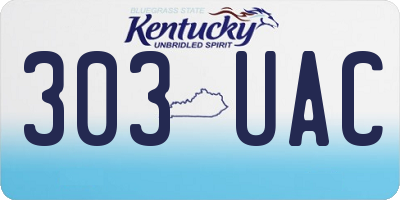 KY license plate 303UAC