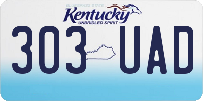 KY license plate 303UAD