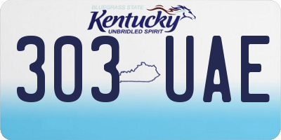 KY license plate 303UAE