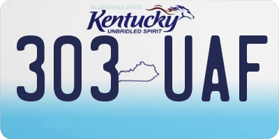 KY license plate 303UAF