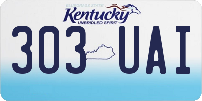 KY license plate 303UAI