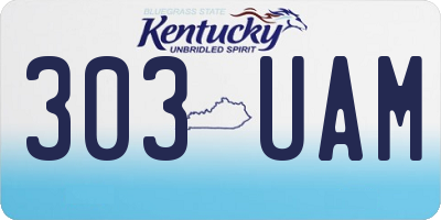 KY license plate 303UAM