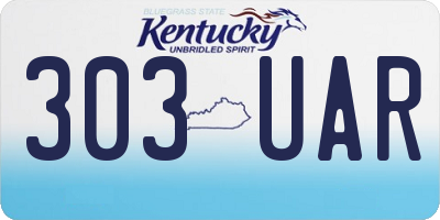 KY license plate 303UAR