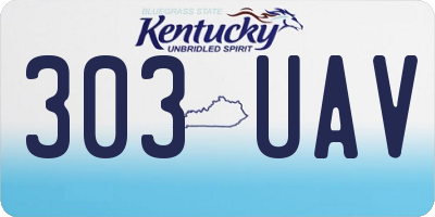 KY license plate 303UAV