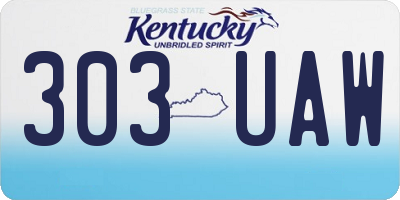 KY license plate 303UAW