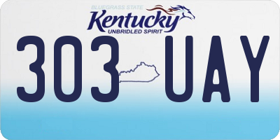 KY license plate 303UAY