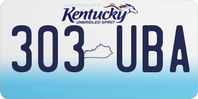 KY license plate 303UBA