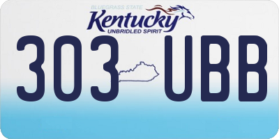 KY license plate 303UBB