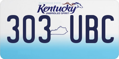 KY license plate 303UBC