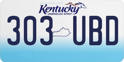 KY license plate 303UBD