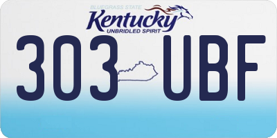 KY license plate 303UBF