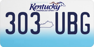 KY license plate 303UBG