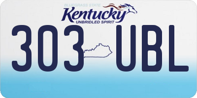 KY license plate 303UBL
