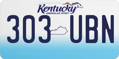 KY license plate 303UBN