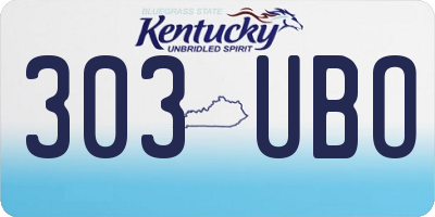 KY license plate 303UBO