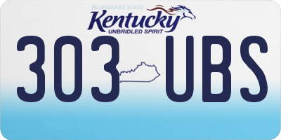 KY license plate 303UBS