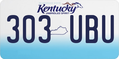 KY license plate 303UBU
