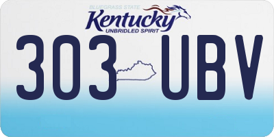 KY license plate 303UBV