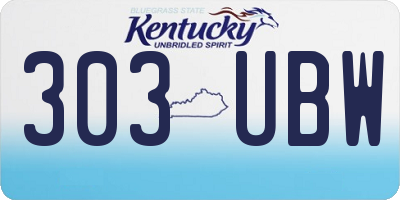 KY license plate 303UBW