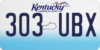 KY license plate 303UBX