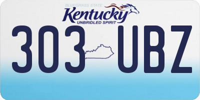 KY license plate 303UBZ