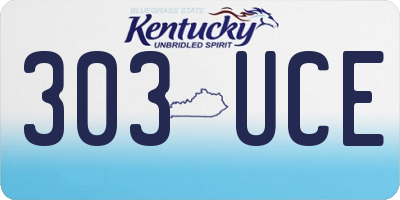 KY license plate 303UCE