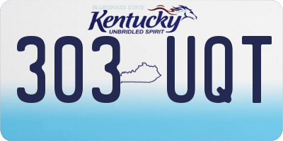 KY license plate 303UQT