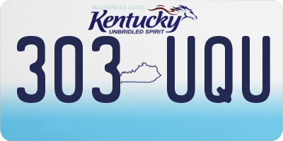 KY license plate 303UQU