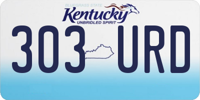 KY license plate 303URD