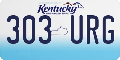 KY license plate 303URG