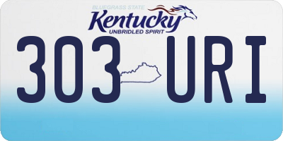 KY license plate 303URI