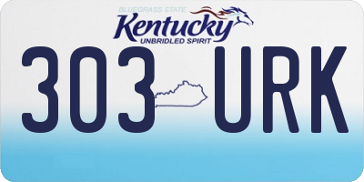 KY license plate 303URK